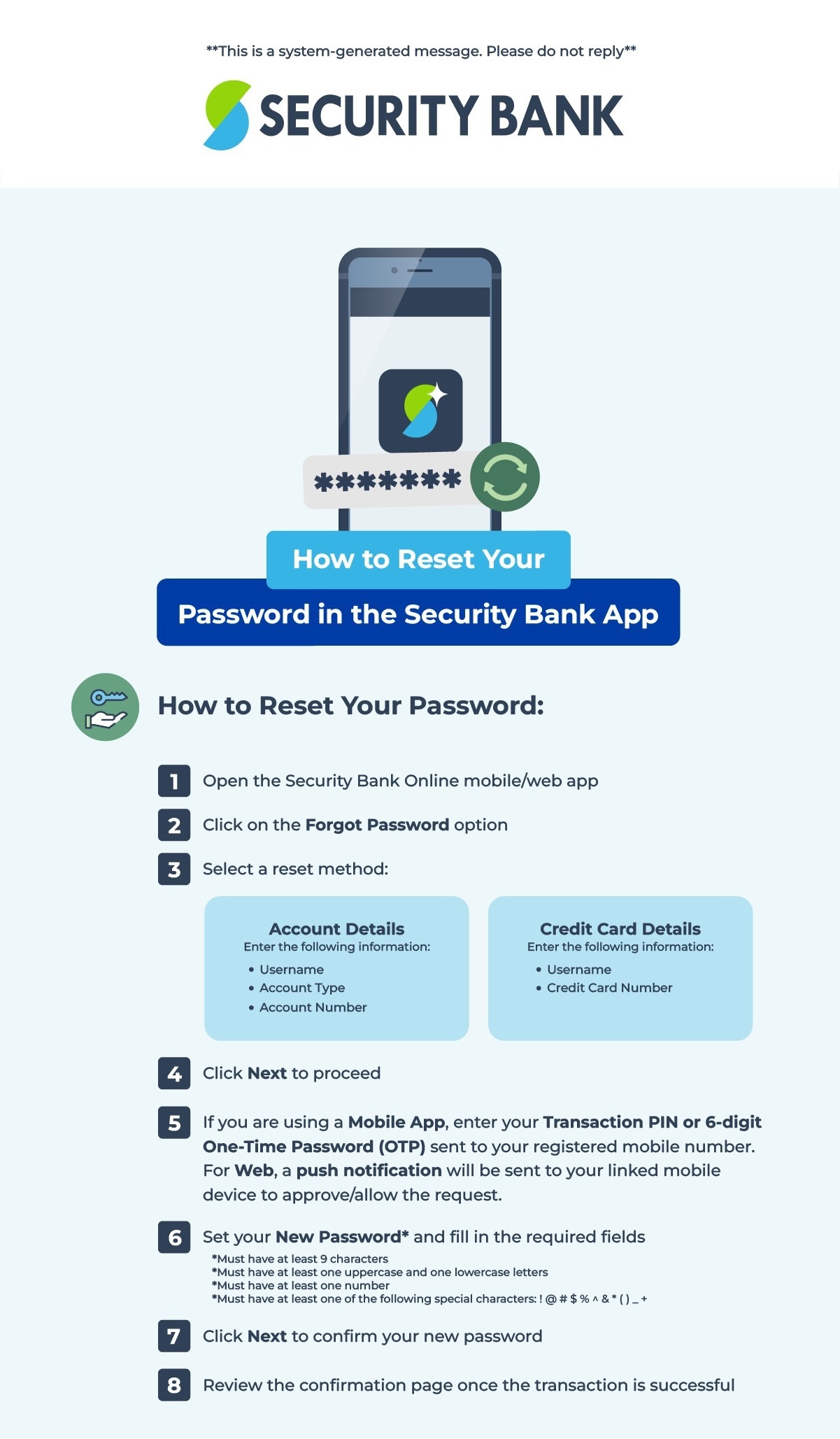 How to reset password